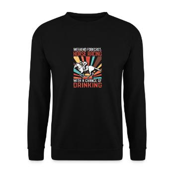 Derby Rider Wochenende Vorhersage Pferderennen - Unisex Pullover - Schwarz - Vorne - Alina (178cm) & Michal (187cm)