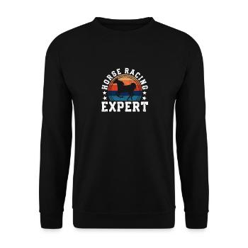 Pferde Rennen Galopprenner Pferderennen - Unisex Pullover - Schwarz - Vorne - Alina (178cm) & Michal (187cm)