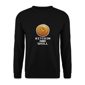 Lustiges Bitcoin und Kryptowährung Investor HODL - Unisex Pullover - Schwarz - Vorne - Alina (178cm) & Michal (187cm)