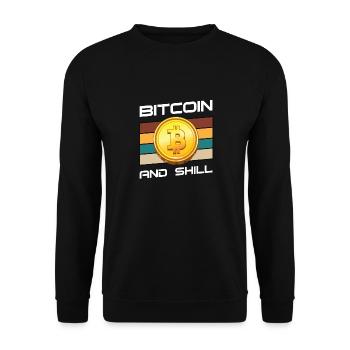 Lustiges Bitcoin und Kryptowährung Investor HODL - Unisex Pullover - Schwarz - Vorne - Alina (178cm) & Michal (187cm)