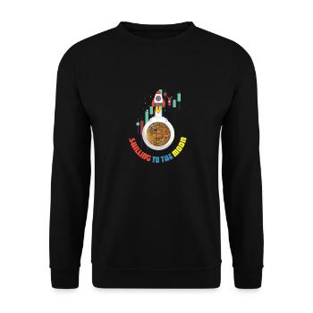 Bitcoin Bier und Kryptowährung Investor HODL und - Unisex Pullover - Schwarz - Vorne - Alina (178cm) & Michal (187cm)