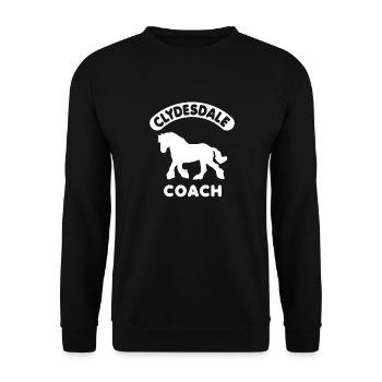 Clydesdale Coach Zugpferd Trainer - Unisex Pullover - Schwarz - Vorne - Alina (178cm) & Michal (187cm)