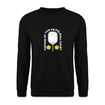 Capitaine de Pickleball Court Drôle de Joueur Paddle - Sweat-shirt Unisexe - noir - Devant - Alina (178cm) & Michal (187cm)