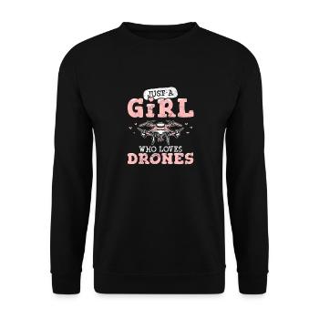Juste une fille qui aime les drones Drôle de pilote de drone Qua - Sweat-shirt Unisexe - noir - Devant - Alina (178cm) & Michal (187cm)