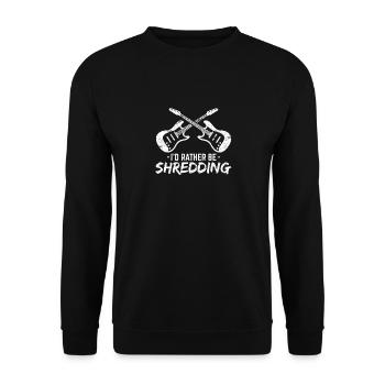 Je préfère déchiqueter un drôle de jeu de guitare électrique - Sweat-shirt Unisexe - noir - Devant - Alina (178cm) & Michal (187cm)