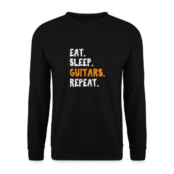 Mangez des guitares de sommeil Drôle de guitariste Amoureux de la guitare - Sweat-shirt Unisexe - noir - Devant - Alina (178cm) & Michal (187cm)