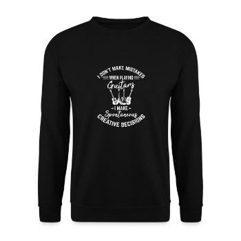 Je ne fais pas d’erreurs Drôle Guitariste Guitare L - Sweat-shirt Unisexe - noir - Devant - Alina (178cm) & Michal (187cm)