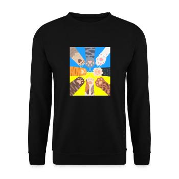 Signe de paix Cat Paws Drapeau ukrainien - Sweat-shirt Unisexe - noir - Devant - Alina (178cm) & Michal (187cm)