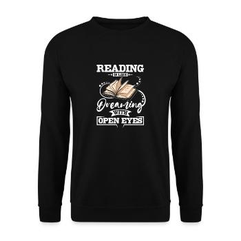 Lire, c’est comme rêver - Sweat-shirt Unisexe - noir - Devant - Alina (178cm) & Michal (187cm)