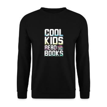 Les enfants cool lisent des livres - Sweat-shirt Unisexe - noir - Devant - Alina (178cm) & Michal (187cm)