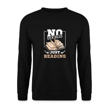 Pas de jeu juste en lisant - Sweat-shirt Unisexe - noir - Devant - Alina (178cm) & Michal (187cm)