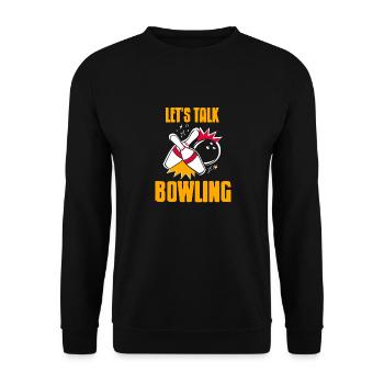 Let's Talk Bowling Awesome Bowling Designs Present - Unisex Sweatshirt - black - Front - Alina (178cm) & Michal (187cm)
