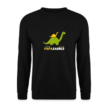 Papasaurus Funny Father Cool Father's Day Gift - Unisex Sweatshirt - black - Front - Alina (178cm) & Michal (187cm)