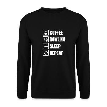 Coffee Bowling Sleep Repeat Funny Bowling Tea - Unisex Sweatshirt - black - Front - Alina (178cm) & Michal (187cm)