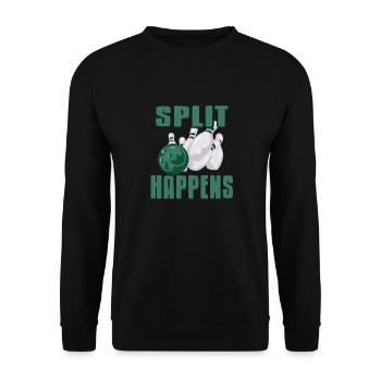 Split Happens Awesome Bowling Designs T-Shirt - Unisex Sweatshirt - black - Front - Alina (178cm) & Michal (187cm)