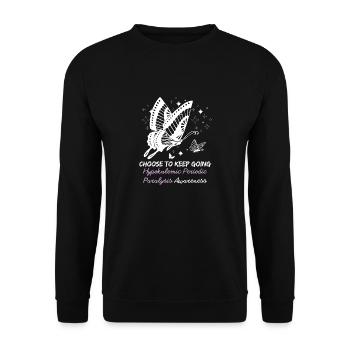 Schmetterling Hypokaliämische periodische Lähmung Bewusstsein - Unisex Pullover - Schwarz - Vorne - Alina (178cm) & Michal (187cm)