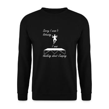 Ironic Saying Trampoliniste de saut de trampoline - Sweat-shirt Unisexe - noir - Devant - Alina (178cm) & Michal (187cm)