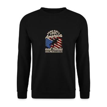 Certaines filles aiment l’Amérique et l’équitation - Sweat-shirt Unisexe - noir - Devant - Alina (178cm) & Michal (187cm)