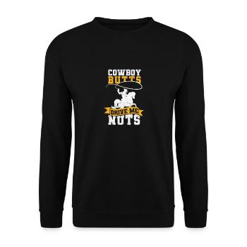 Cowboy Butts Drive Me Nuts Texas Western Riding - Unisex Sweatshirt - black - Front - Alina (178cm) & Michal (187cm)