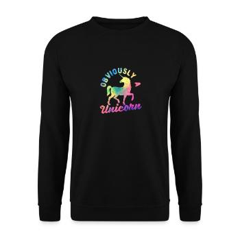 Drôle de cheval Silhouette Pony Riding - Sweat-shirt Unisexe - noir - Devant - Alina (178cm) & Michal (187cm)