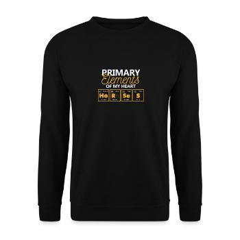 Pferd Reiten Pferde Primärelemente meines Herzens - Unisex Pullover - Schwarz - Vorne - Alina (178cm) & Michal (187cm)