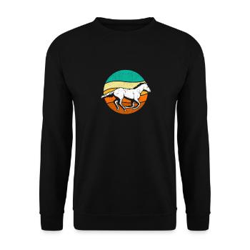 Horse lovers Riding Riding Animal lovers Horses - Unisex Sweatshirt - black - Front - Alina (178cm) & Michal (187cm)