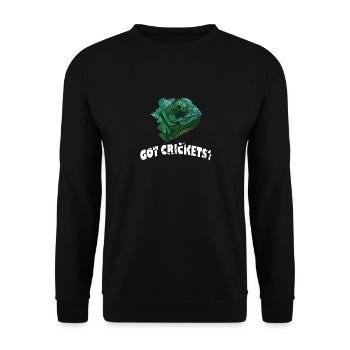 Ich habe Grillen chamelion Eidechse Geckos Reptil - Unisex Pullover - Schwarz - Vorne - Alina (178cm) & Michal (187cm)