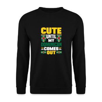 Dominica Dominica Flag Cute Until My Comes - Unisex Sweatshirt - black - Front - Alina (178cm) & Michal (187cm)