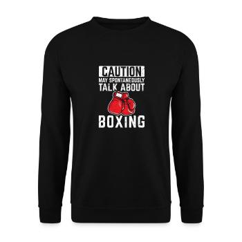 May Spontaneously Talk About Boxing Funny Boxing - Unisex Pullover - Schwarz - Vorne - Alina (178cm) & Michal (187cm)