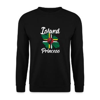 Dominica Dominican Dominica Flag Island Princess - Unisex Sweatshirt - black - Front - Alina (178cm) & Michal (187cm)