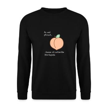 an und pfirsich - Unisex Pullover - Schwarz - Vorne - Alina (178cm) & Michal (187cm)