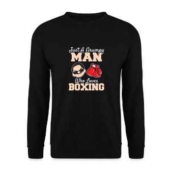 Juste un homme grincheux qui aime la boxe drôle boxe Coac - Sweat-shirt Unisexe - noir - Devant - Alina (178cm) & Michal (187cm)