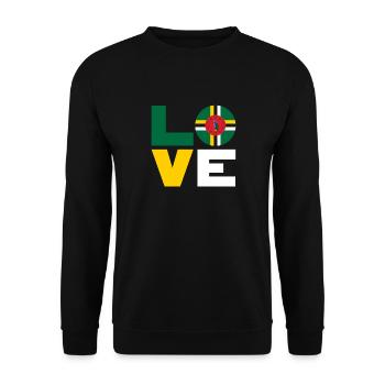 Dominica Dominican Dominica Flag Love - Unisex Sweatshirt - black - Front - Alina (178cm) & Michal (187cm)