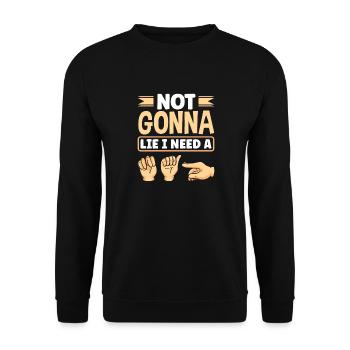 ASL Alphabet American Sing Language ASL Professeur I - Sweat-shirt Unisexe - noir - Devant - Alina (178cm) & Michal (187cm)