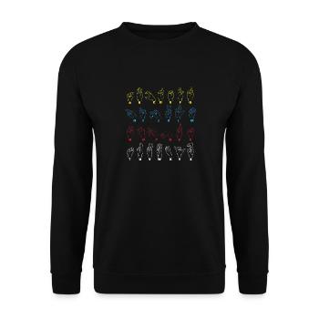 ASL Alphabet Teacher American Sing Language ASL - Unisex Pullover - Schwarz - Vorne - Alina (178cm) & Michal (187cm)