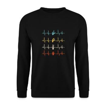 ASL Alphabet American Sing Language ASL Teacher - Unisex Pullover - Schwarz - Vorne - Alina (178cm) & Michal (187cm)