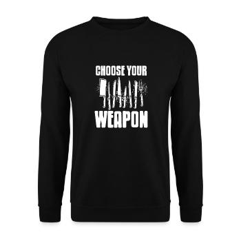 Choose Your Weapon Awesome Cooking Tools Design - Unisex Sweatshirt - black - Front - Alina (178cm) & Michal (187cm)