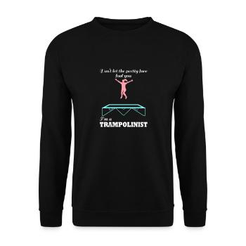 Jumping Trampoline Hobby Sports Trampolinist - Unisex Sweatshirt - black - Front - Alina (178cm) & Michal (187cm)