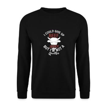 Could Give Up Beef Jerky But I'm Not A Quitter - Unisex Pullover - Schwarz - Vorne - Alina (178cm) & Michal (187cm)