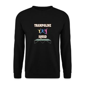 Trampoline Squad Funny Saying Trampolinist Hobby - Unisex Sweatshirt - black - Front - Alina (178cm) & Michal (187cm)