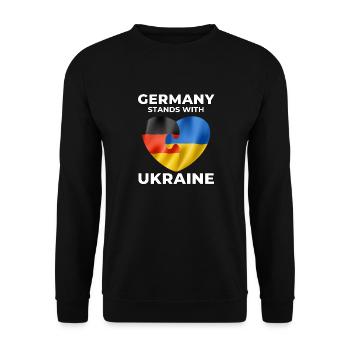 Germany supports Ukraine - Unisex Sweatshirt - black - Front - Alina (178cm) & Michal (187cm)