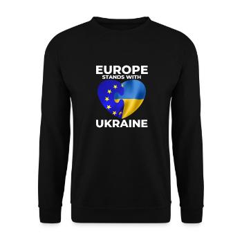 Europe supports Ukraine - Unisex Sweatshirt - black - Front - Alina (178cm) & Michal (187cm)
