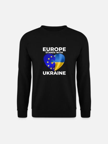 Europa unterstützt die Ukraine - Unisex Pullover - Schwarz