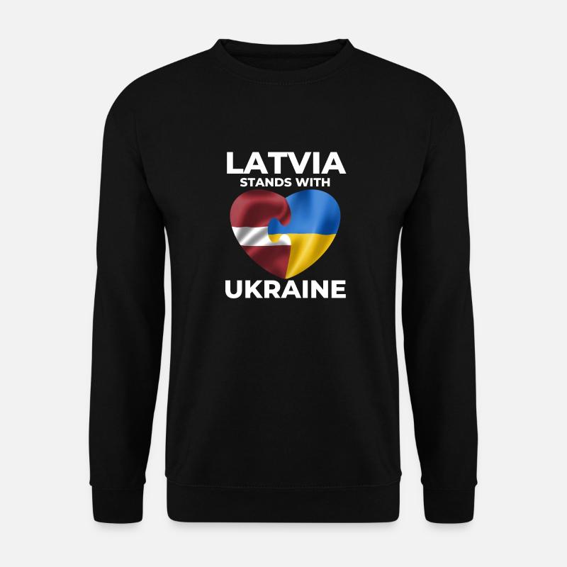 Latvia supports Ukraine - Unisex Sweatshirt - black