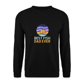 Bester Fischvater aller Zeiten Aquarist Fischhalter - Unisex Pullover - Schwarz - Vorne - Alina (178cm) & Michal (187cm)