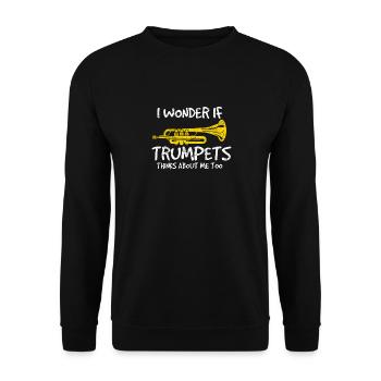I Wonder If Trumpets Think About Me Too Funny Trum - Unisex Sweatshirt - black - Front - Alina (178cm) & Michal (187cm)