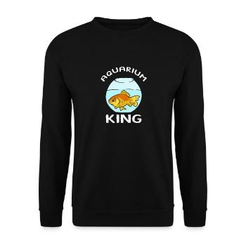 Aquarium King Fish Tank Aquarist Fish Keeper - Unisex Sweatshirt - black - Front - Alina (178cm) & Michal (187cm)