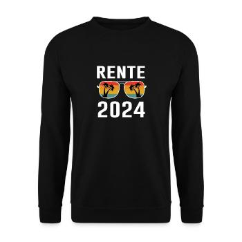 Rente 2024 Geschenk Ruhestand Opa Oma - Unisex Pullover - Schwarz - Vorne - Alina (178cm) & Michal (187cm)