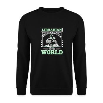 Librarian I lend knowledge to the world - Unisex Sweatshirt - black - Front - Alina (178cm) & Michal (187cm)