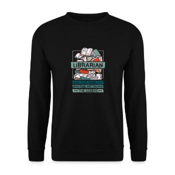 Librarian man myth legend - Unisex Pullover - Schwarz - Vorne - Alina (178cm) & Michal (187cm)